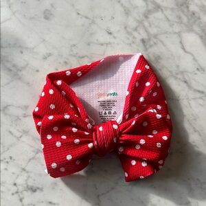 Red Polka Dot Bow Headwrap for Kids - Cute Everyday Hair Accessory